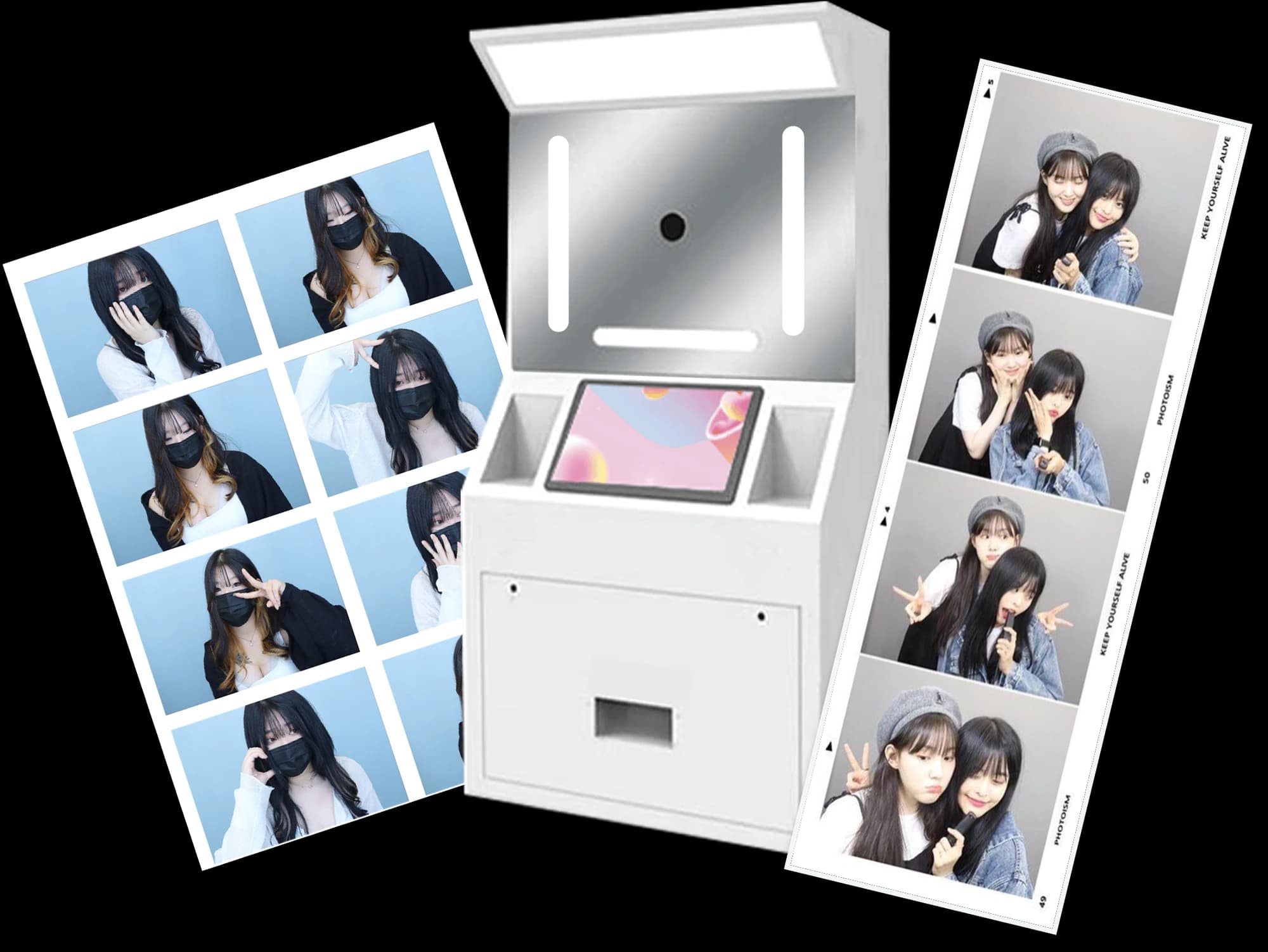 Trendy Korean photo booth and photo strips