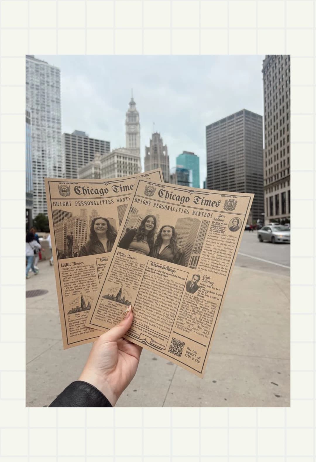 Newspaper print photo strip