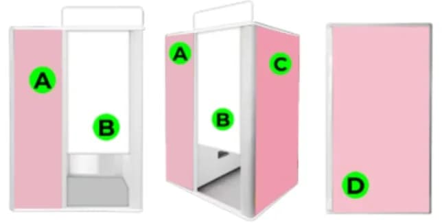 Customisable exterior booth panels